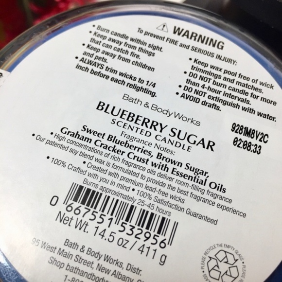 BLUEBERRY SUGAR 3-Wick Candle - Picture 4 of 4